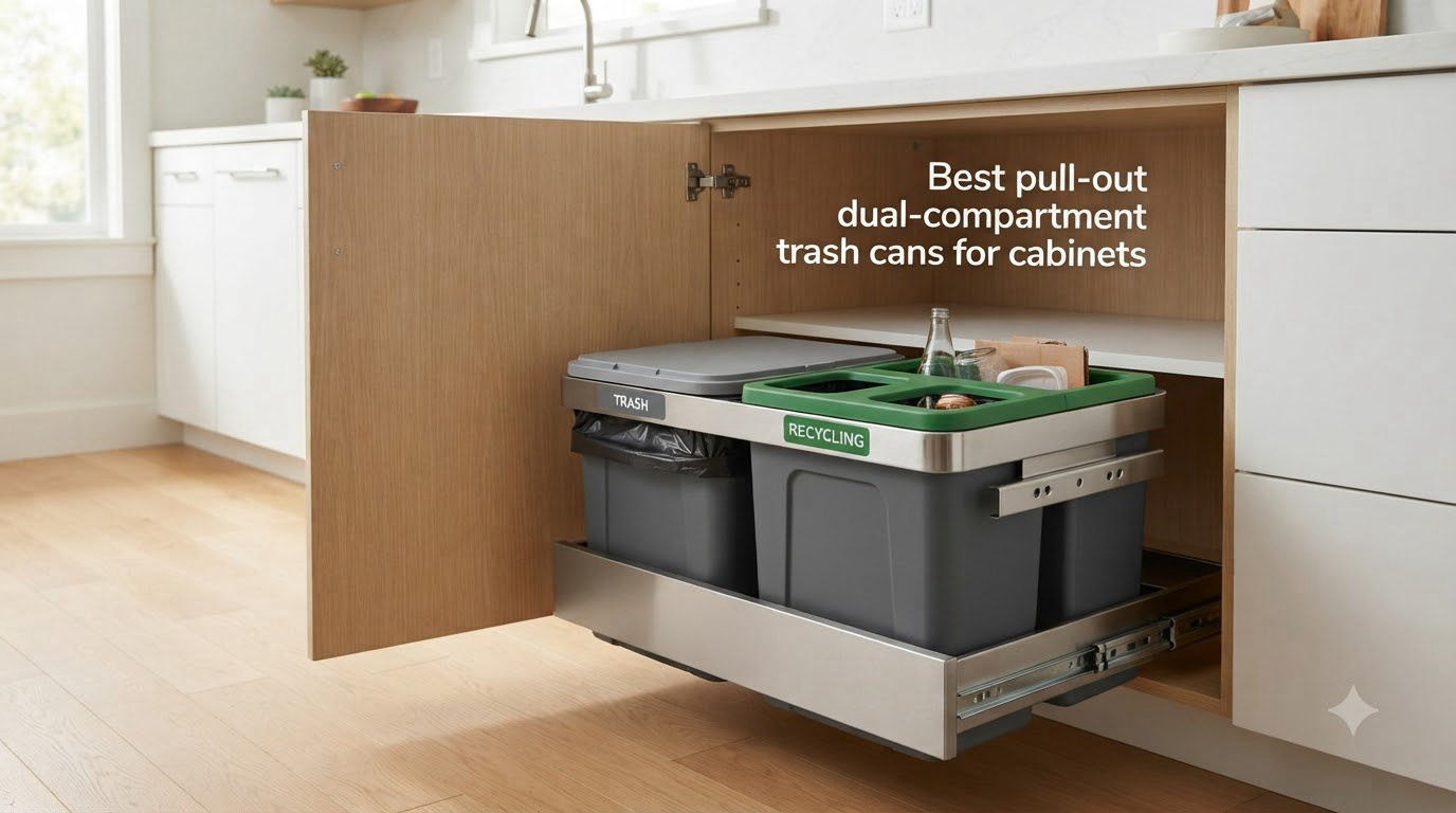 Best pull-out dual-compartment trash cans for cabinets