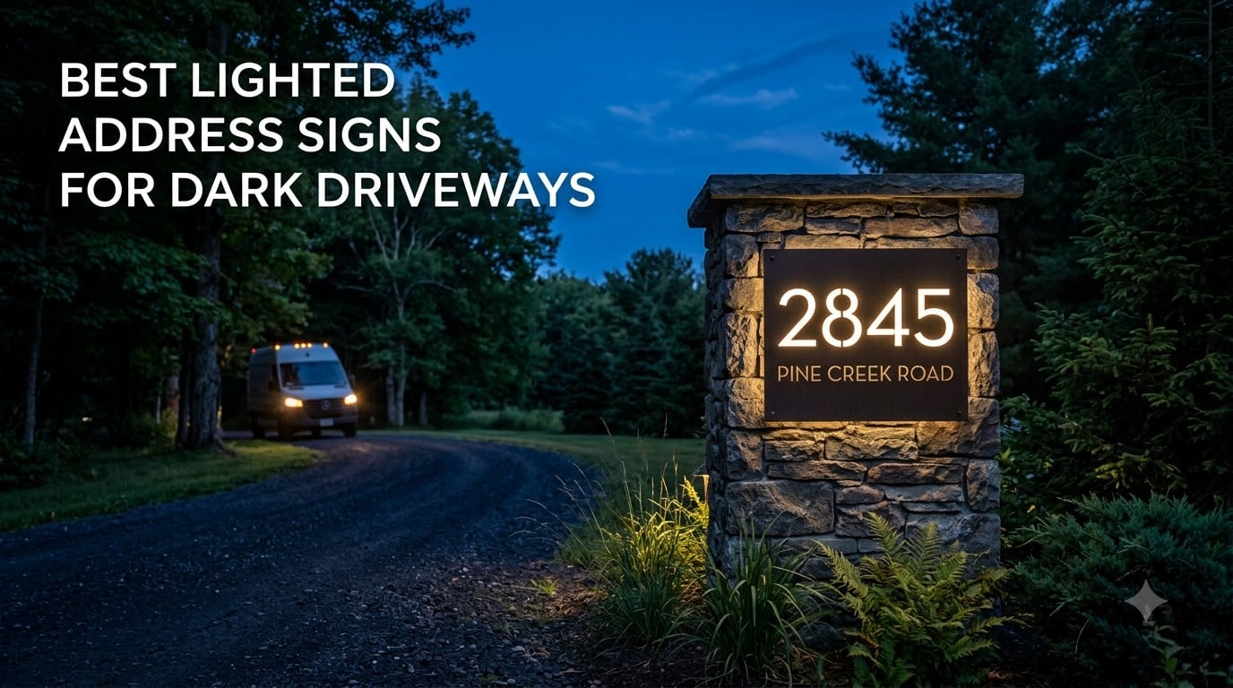 Best lighted address signs for dark driveways