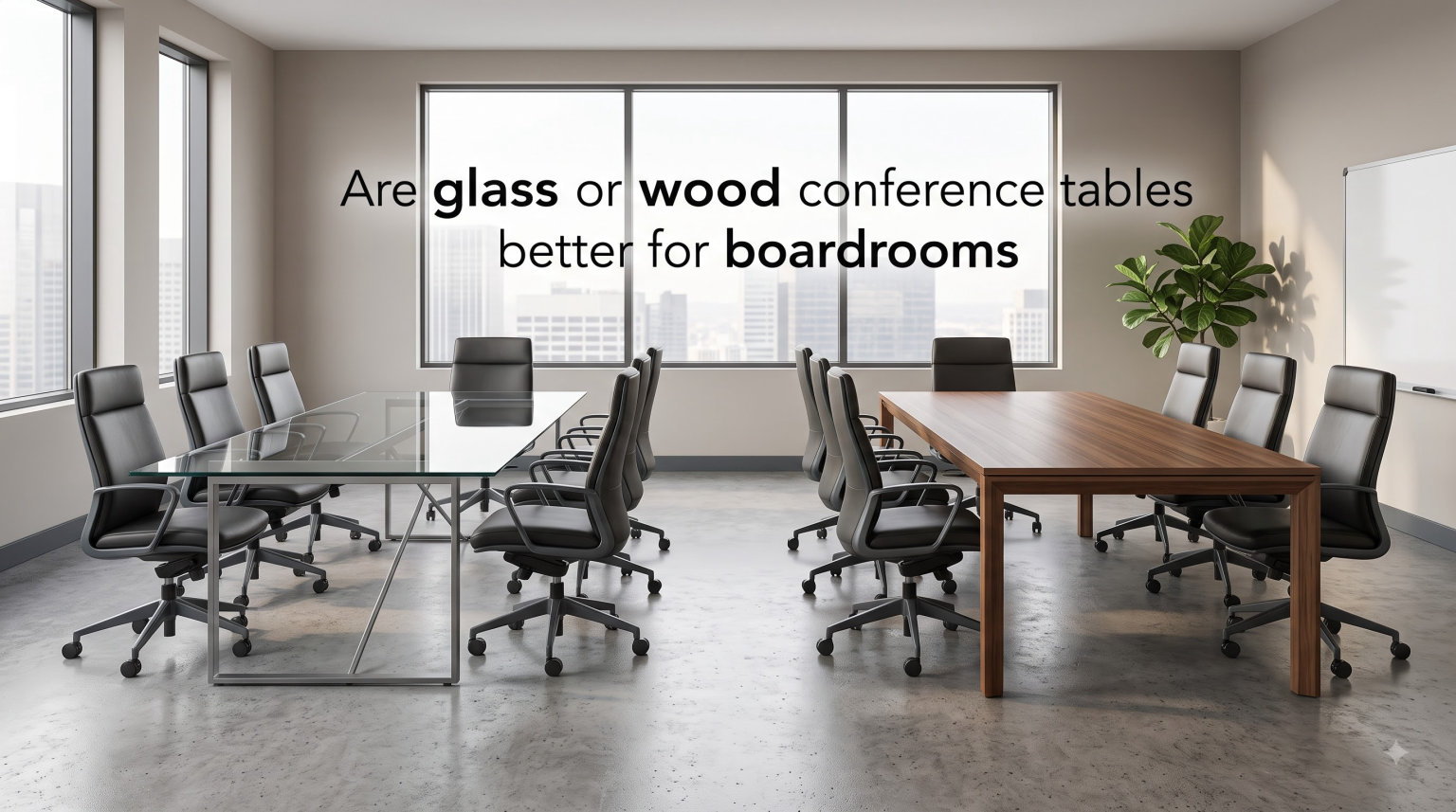 Are glass or wood conference tables better for boardrooms