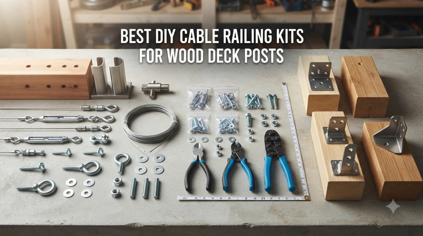 Best DIY cable railing kits for wood deck posts