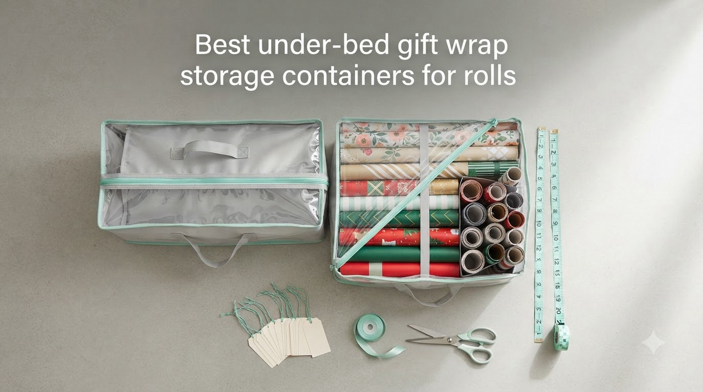 Best under-bed gift wrap storage containers for rolls