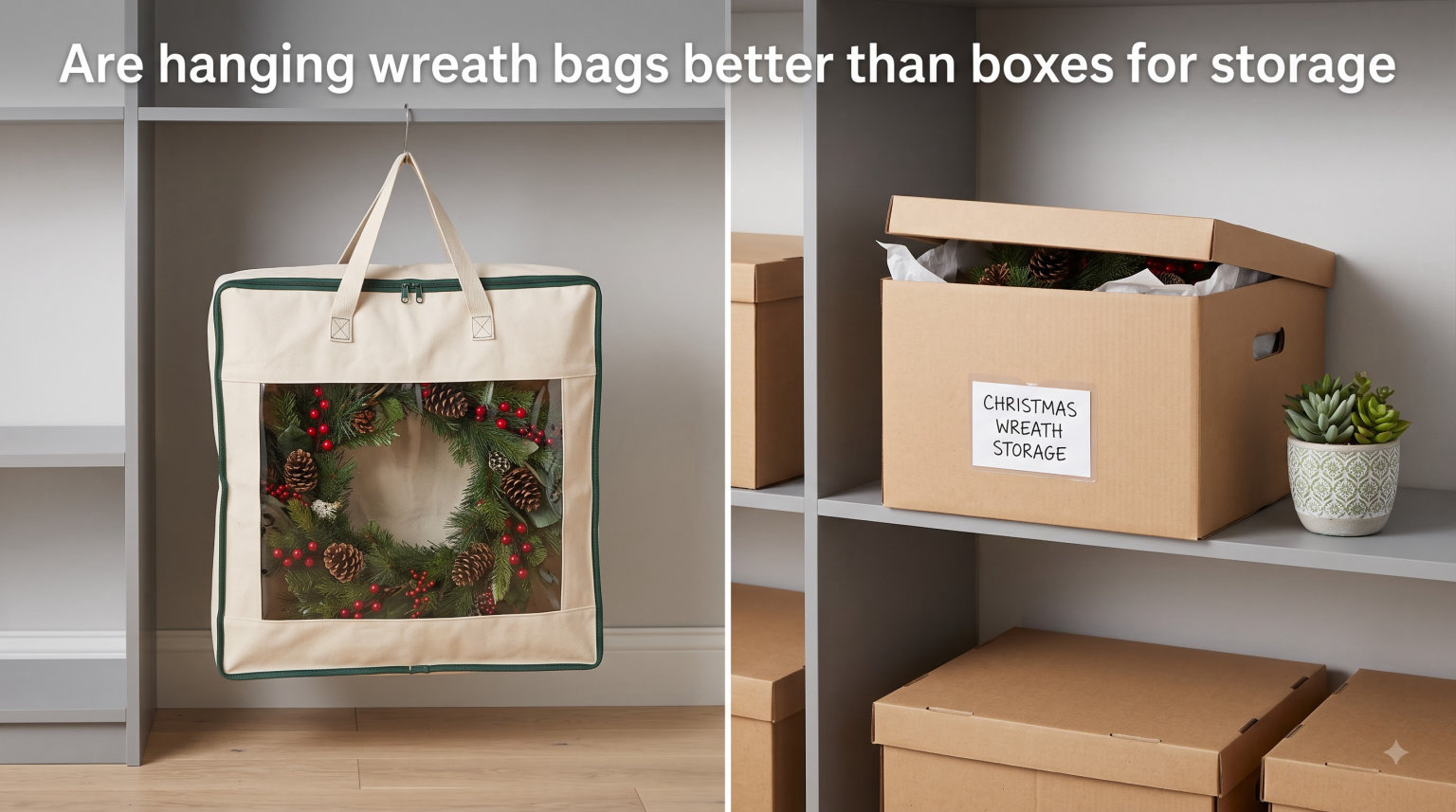 Are hanging wreath bags better than boxes for storage