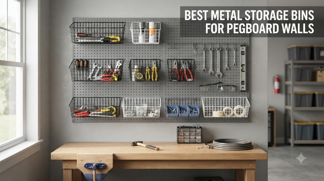 Best metal storage bins for pegboard walls