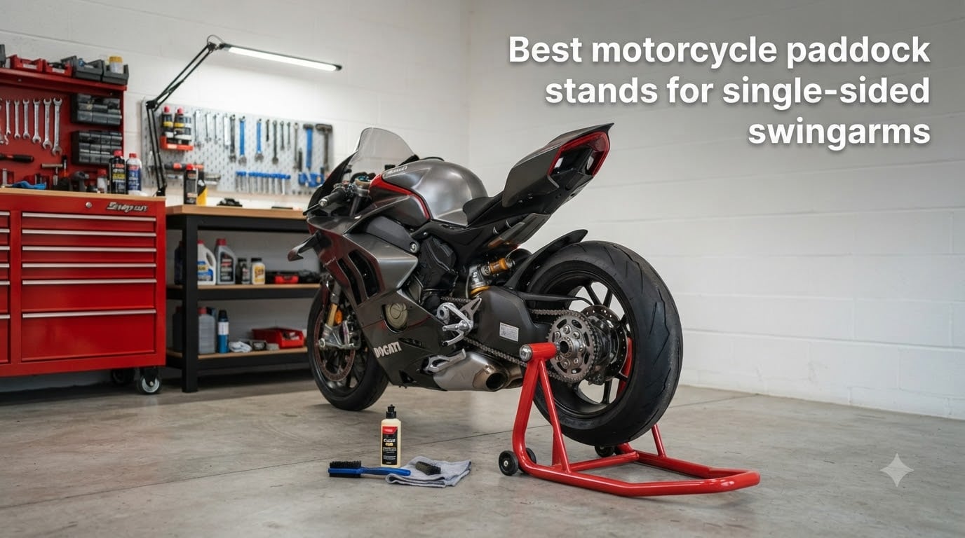 Best motorcycle paddock stands for single-sided swingarms