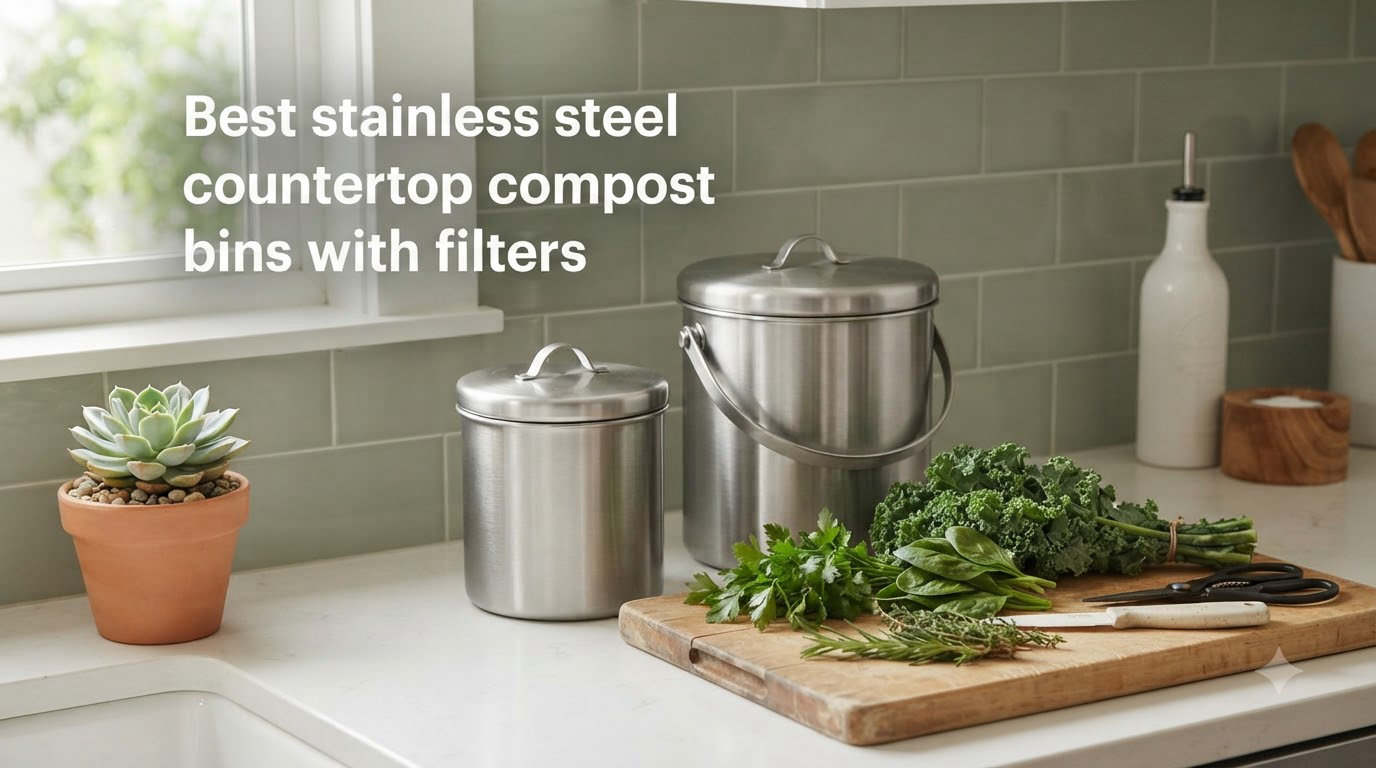 Best stainless steel countertop compost bins with filters
