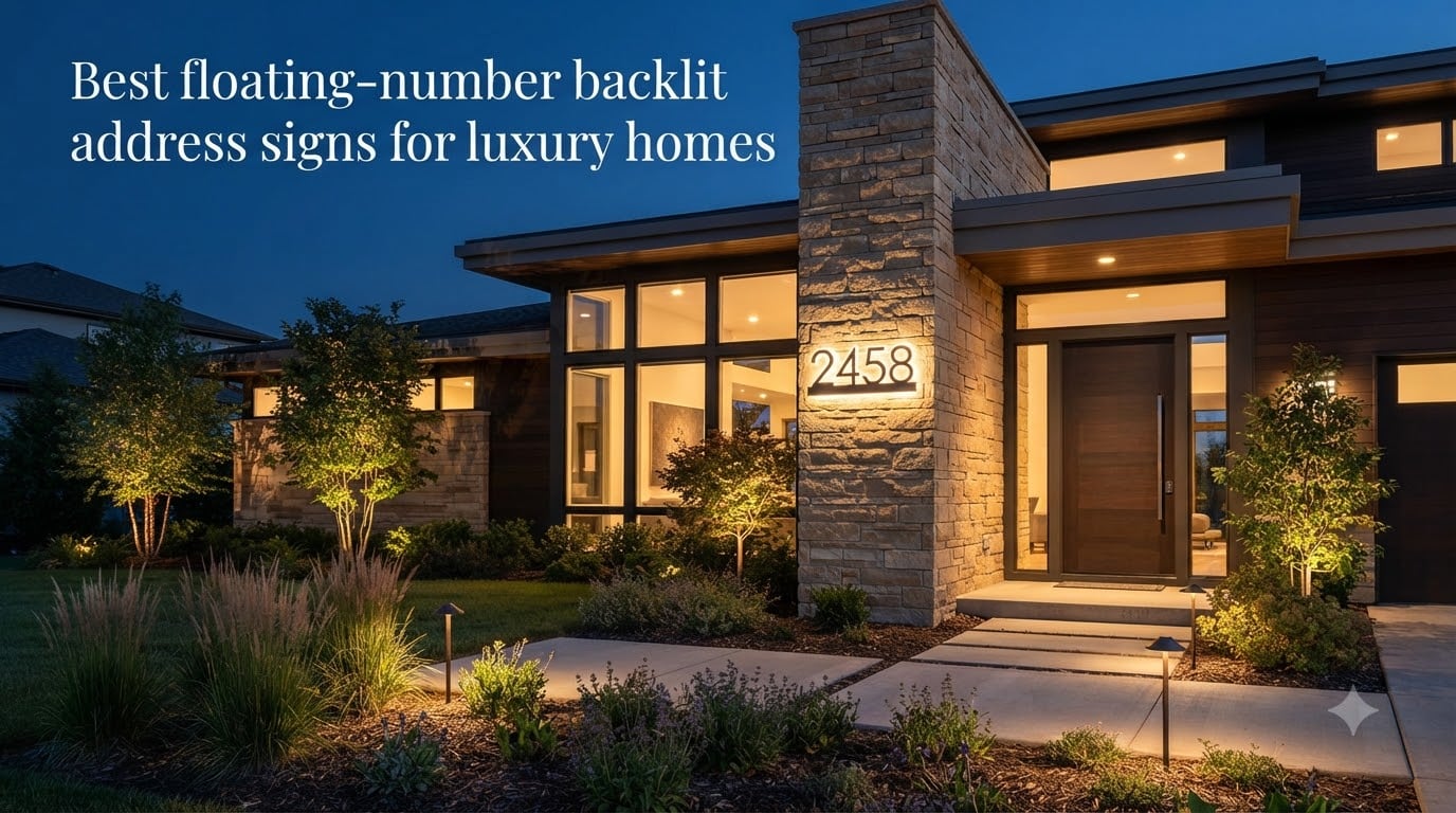 Best floating-number backlit address signs for luxury homes