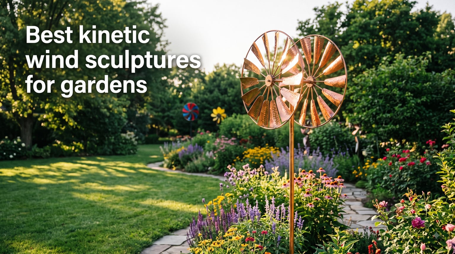 Best kinetic wind sculptures for gardens