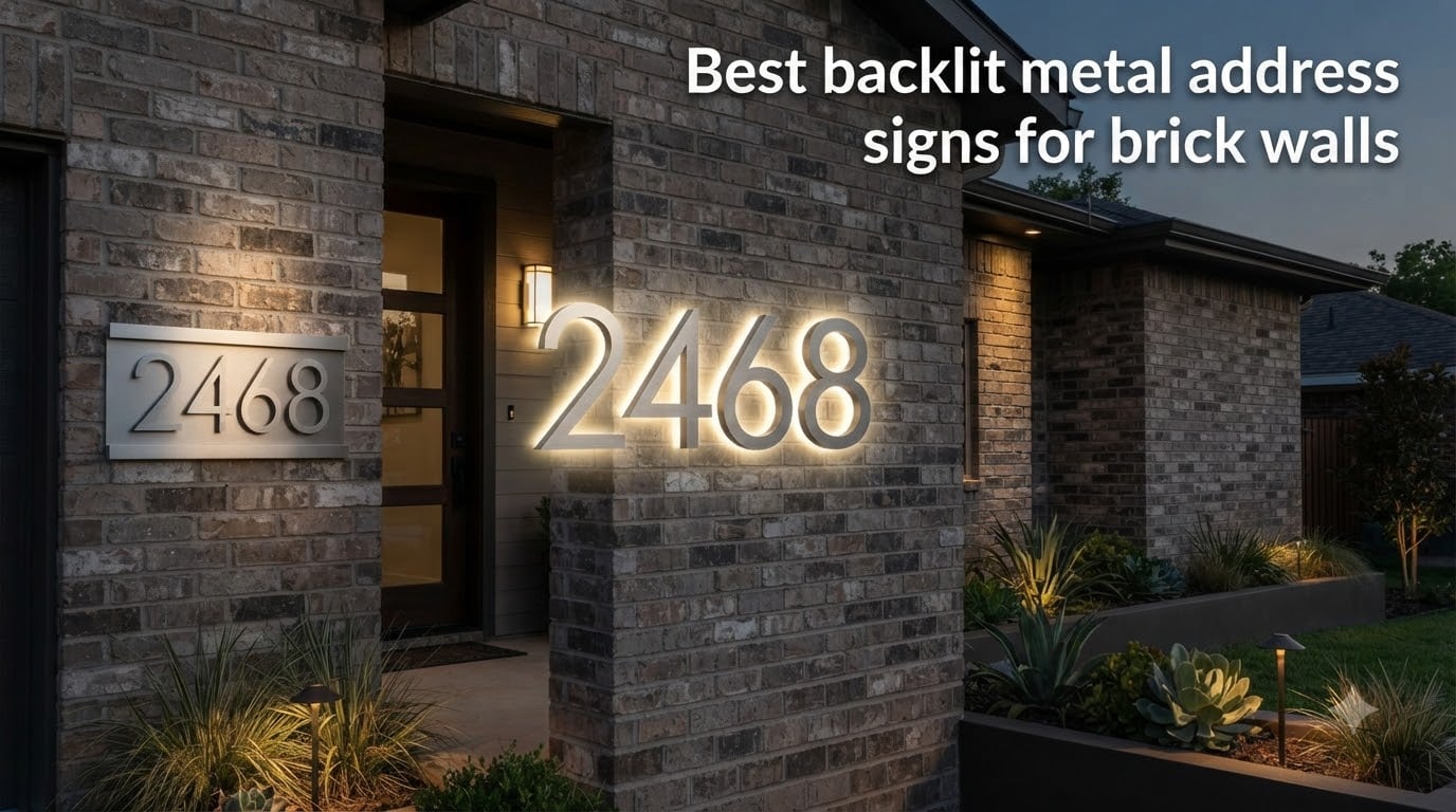 Best backlit metal address signs for brick walls