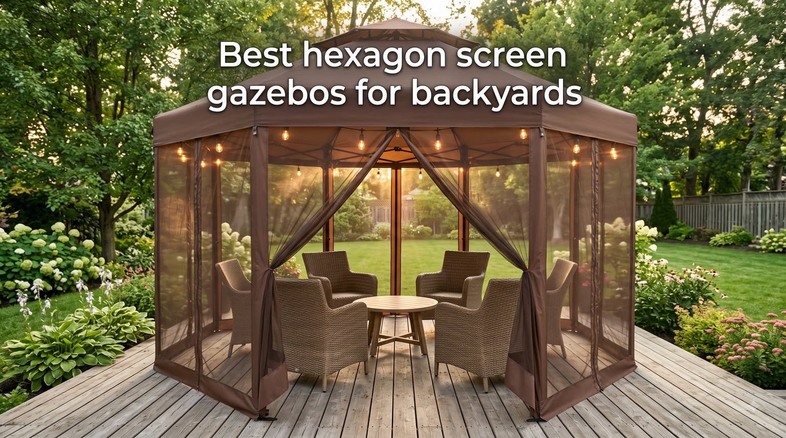 Best hexagon screen gazebos for backyards