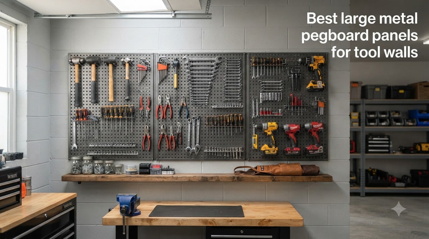 Best large metal pegboard panels for tool walls