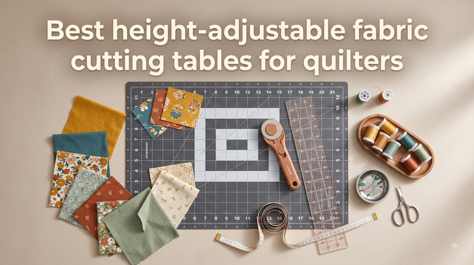 Best height-adjustable fabric cutting tables for quilters