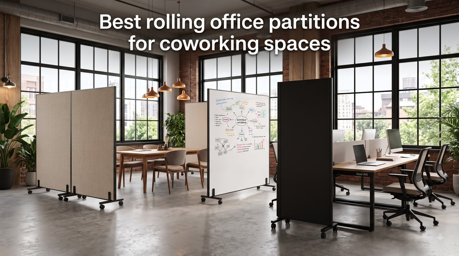 Best rolling office partitions for coworking spaces