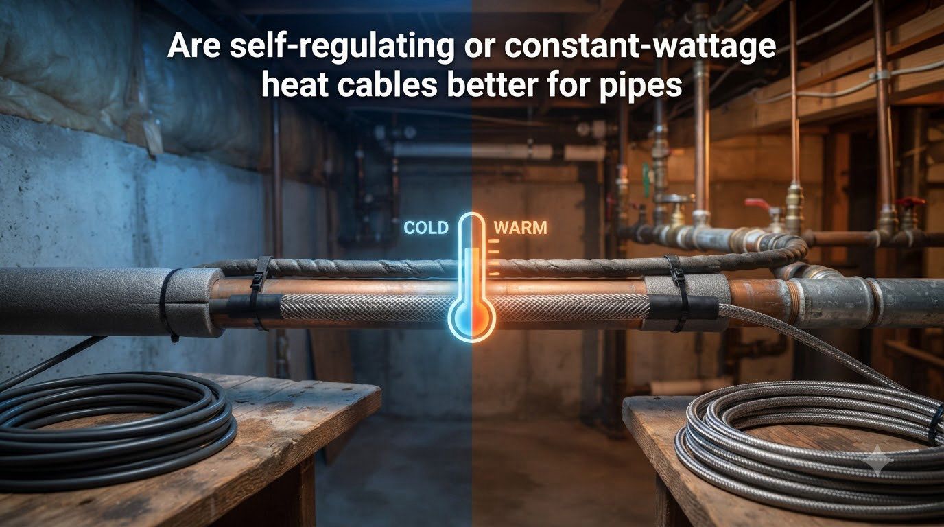 Are self-regulating or constant-wattage heat cables better for pipes