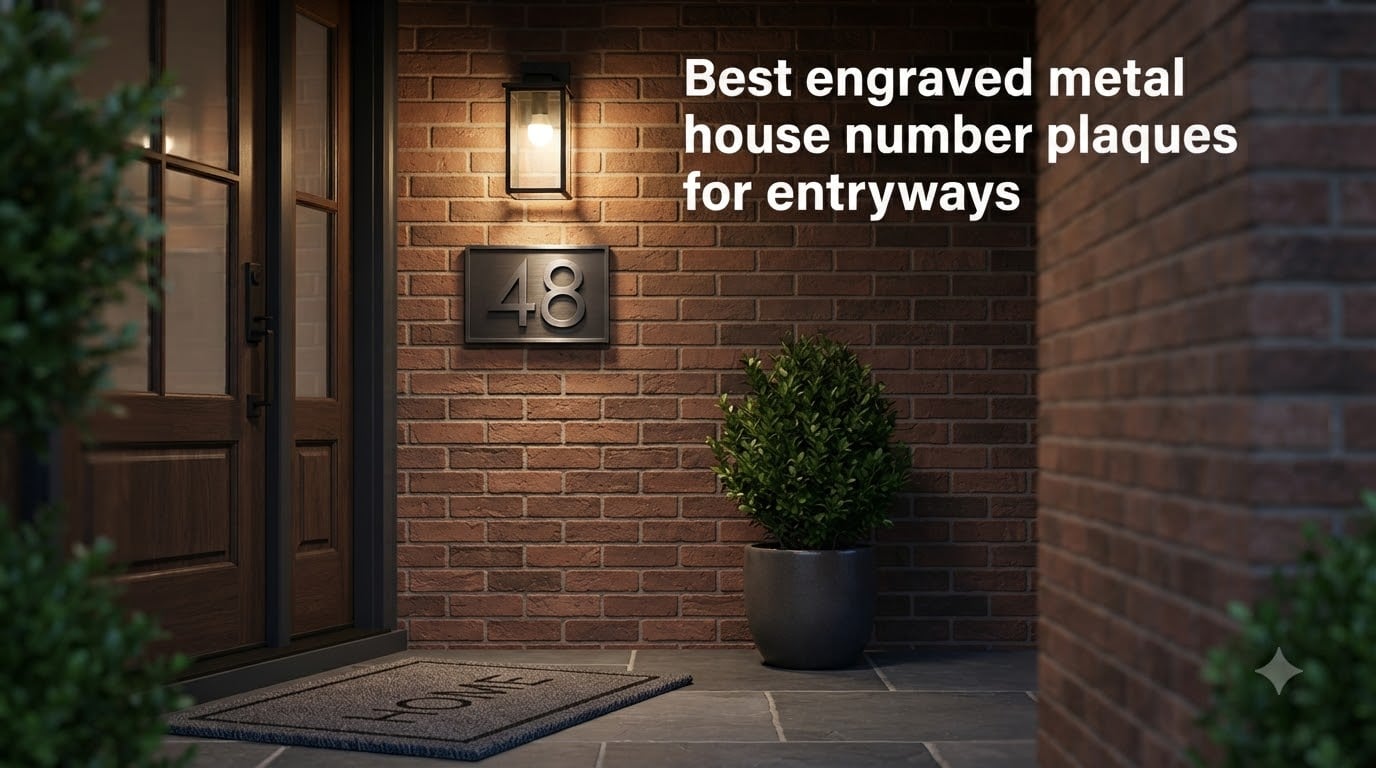 Best engraved metal house number plaques for entryways