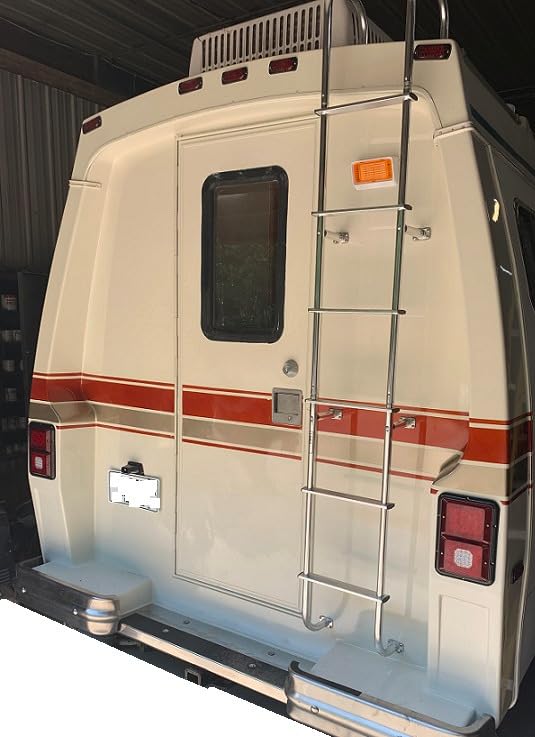 Surco 502L Universal Straight RV/Motorhome Aluminum Exterior Ladder - Compatible with All RVs with Vertical Rear Panel Regardless of Make or Model; Brite Dipped Polished Finish customer photo 1