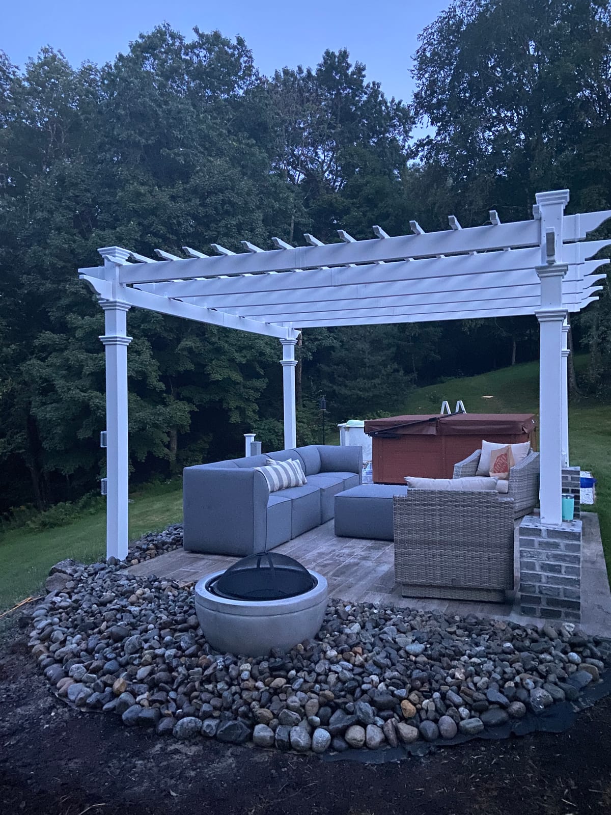 New England Arbors Regency 12' x 12' Vinyl Pergola customer photo 2