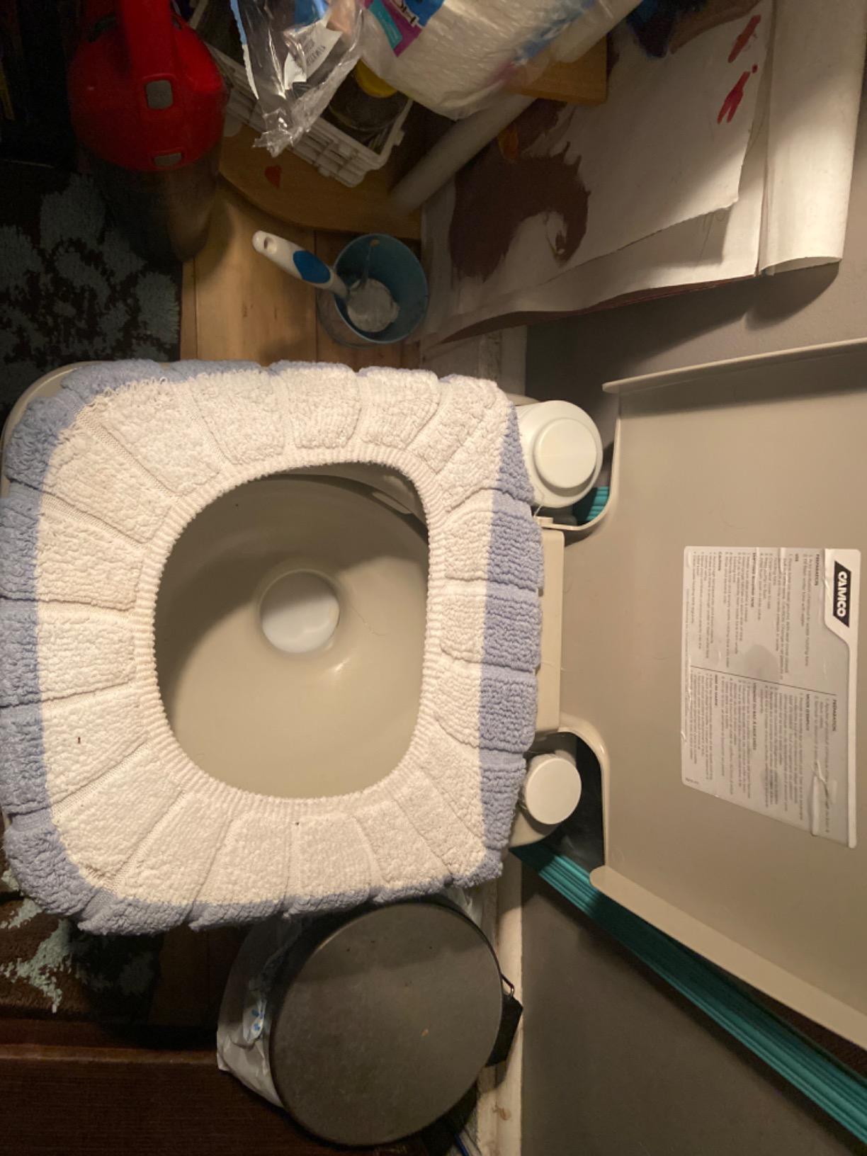 Camco Portable RV Toilet with Detachable Tank, Gray, 2.6 Gallon, 41531 customer photo 2