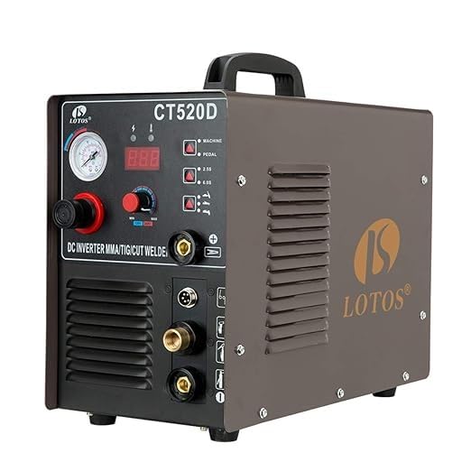 LOTOS CT520D 50 AMP Air Plasma Cutter, 200 AMP Tig and Stick/MMA/ARC Welder 3 in 1 Combo Welding Machine, 5/8 Inch Clean Cut, Brown customer photo 1