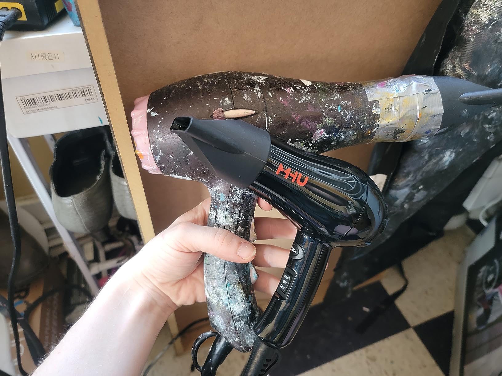 Professional Mini Travel Hair Dryer for RV 1000 Watts Ceramic Ionic Blow Dryer for Kids Plus Concentrator, Black customer photo 2