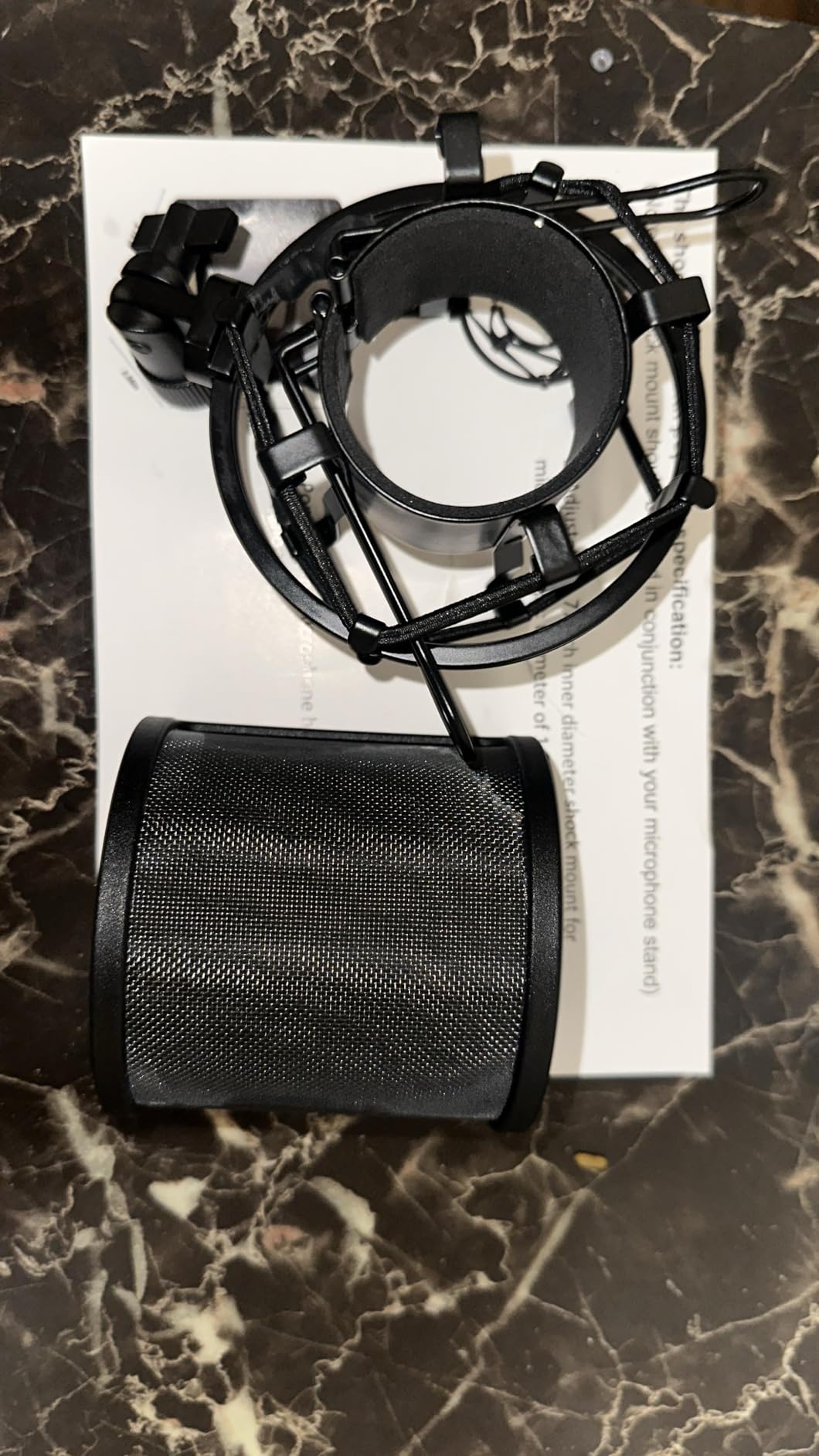 Microphone Shock Mount with Pop Filter, Mic Anti-Vibration Suspension Shock Mount Holder Clip for Diameter 46mm-51mm Microphone customer photo 1