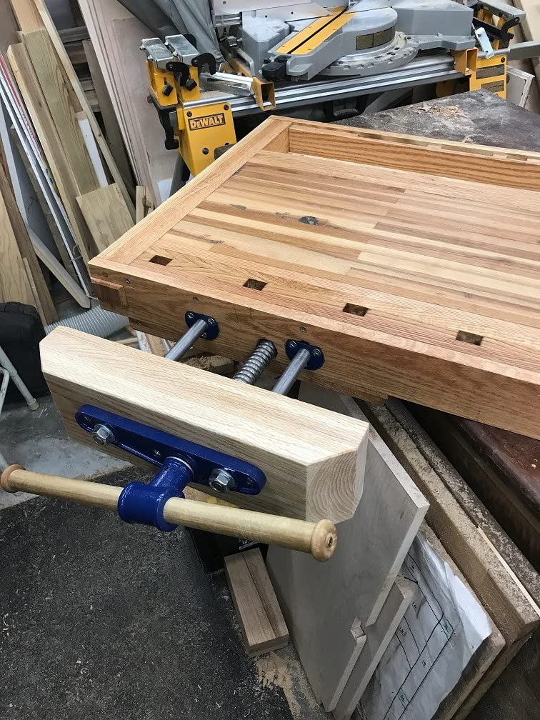 Yost Vises F10WW Woodworker's Vise | Front Vise | 10 Inch Woodworking Tool | Cast Iron Body Construction with a Solid Steel Main Screw | Blue customer photo 2