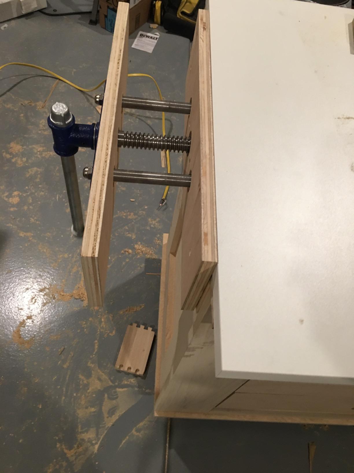 Yost Vises F9WW Front Vise | 9 Inch Woodworking Vise with guide bars | Blue customer photo 1