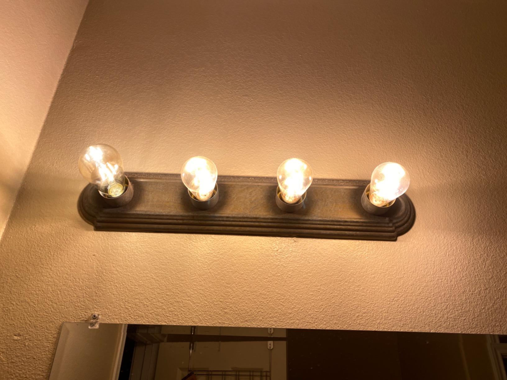 LED Dimmable Edison Light Bulbs 4W, 2200K-2400K Warm White (Amber Glass) ST64, E26 Base Pack of 6 customer photo 2