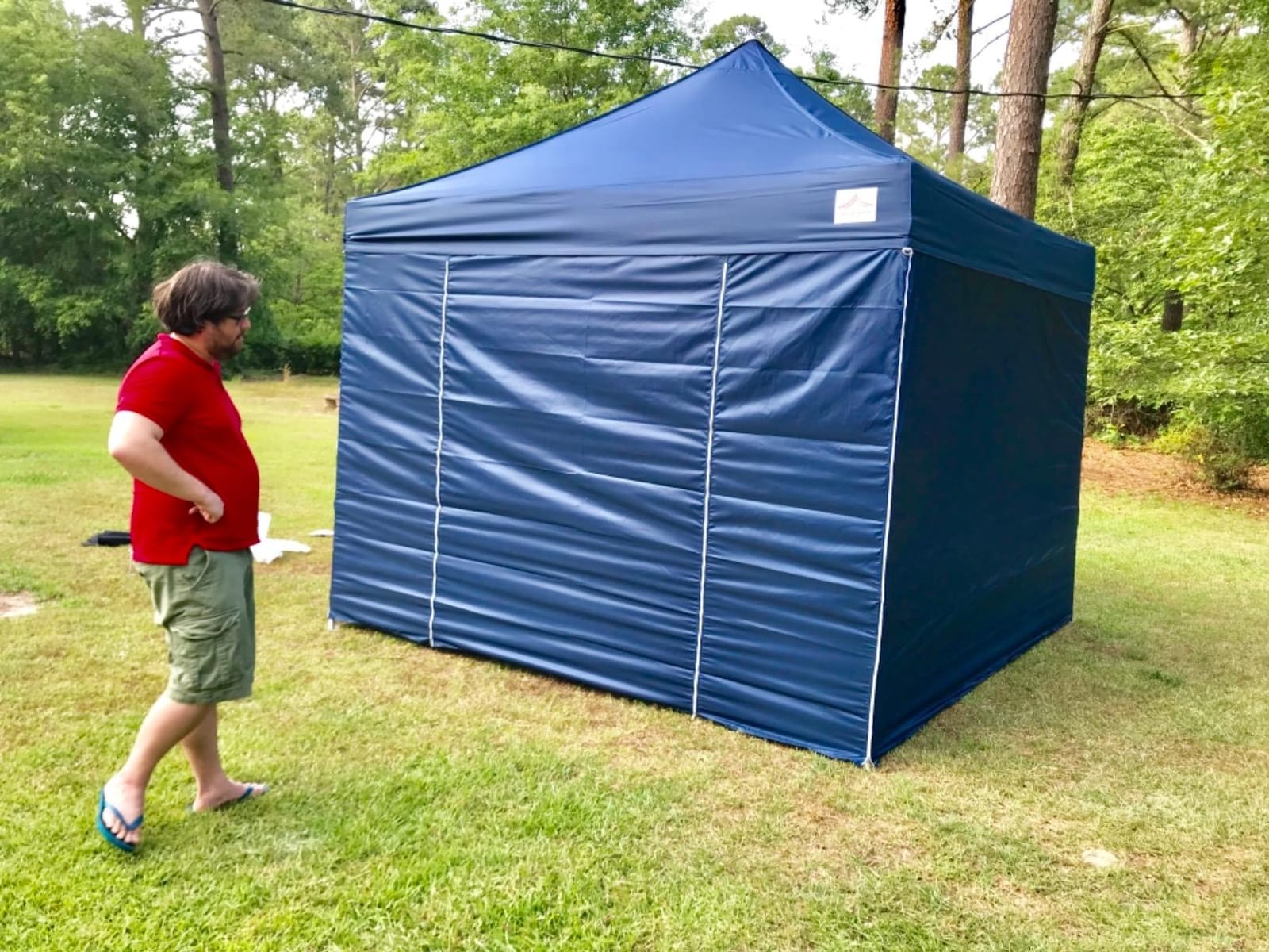 10'x10' Pop Up Canopy Tent Commercial Instant Shelter, with 4 Removable Zippered Side Walls and Heavy Duty Roller Bag, 4 Sand Bags Black customer photo 1