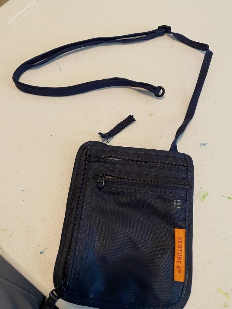 VENTURE 4TH Slim Neck Wallet, RFID Blocking Passport Holder - Black customer photo 2