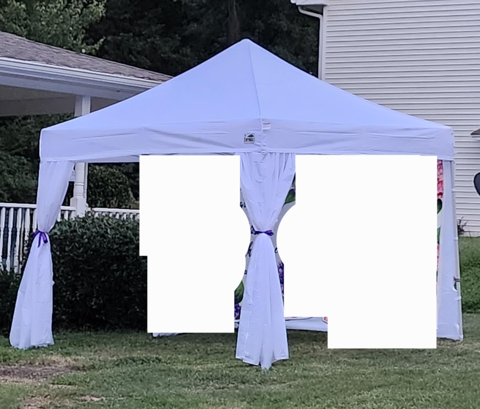 Eurmax USA 10x10 Pop Up Canopy,Commercial Tent with Patented No-Tip Rolling Bag,30sqft Extension Awning & 4 Zippered Removable Walls,UV & Water Resistant,Heavy Duty Instant Shelter Gazebo,White customer photo 1