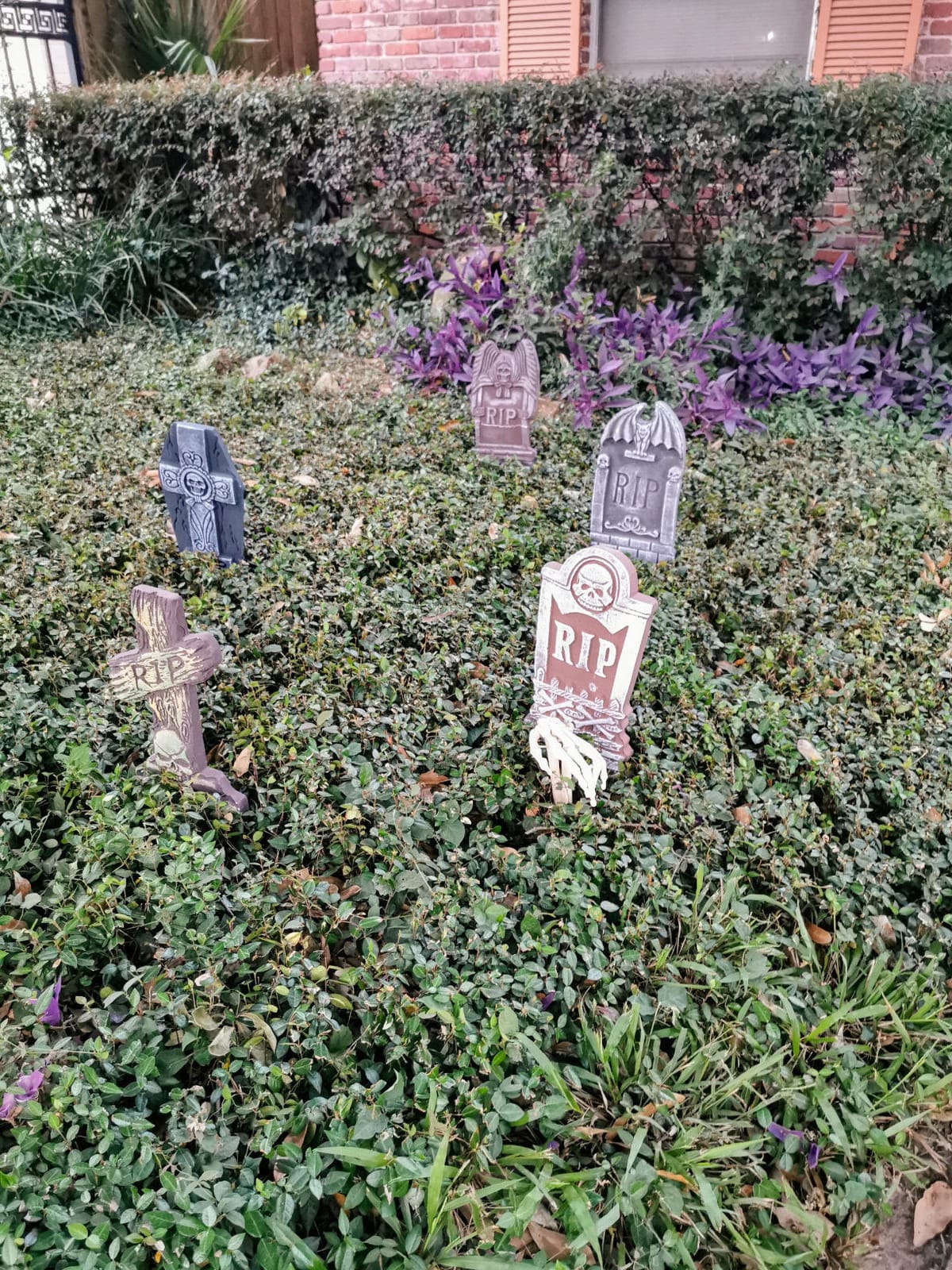 JOYIN 17” Halloween Foam RIP Graveyard Tombstones (5 Pack), Halloween Tombstones Outdoor Decorations for Graves Decorations with 12 Metal Stakes for Cemetery Yard Lawn Party Decor customer photo 1