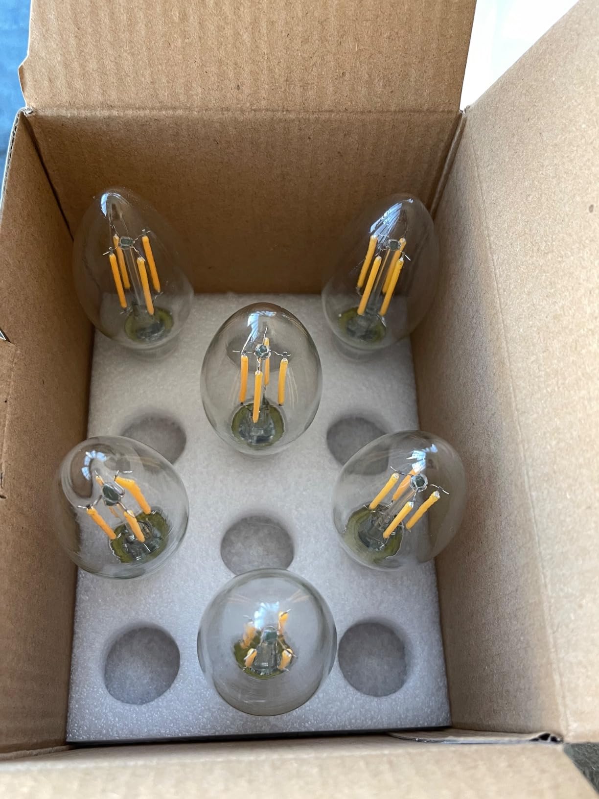 FLSNT 60W Equivalent LED Chandelier Light Bulbs, Dimmable, E12 Base, Clear B11 LED Filament Candelabra Bulbs, 2700K Soft White, 6 Pack customer photo 1