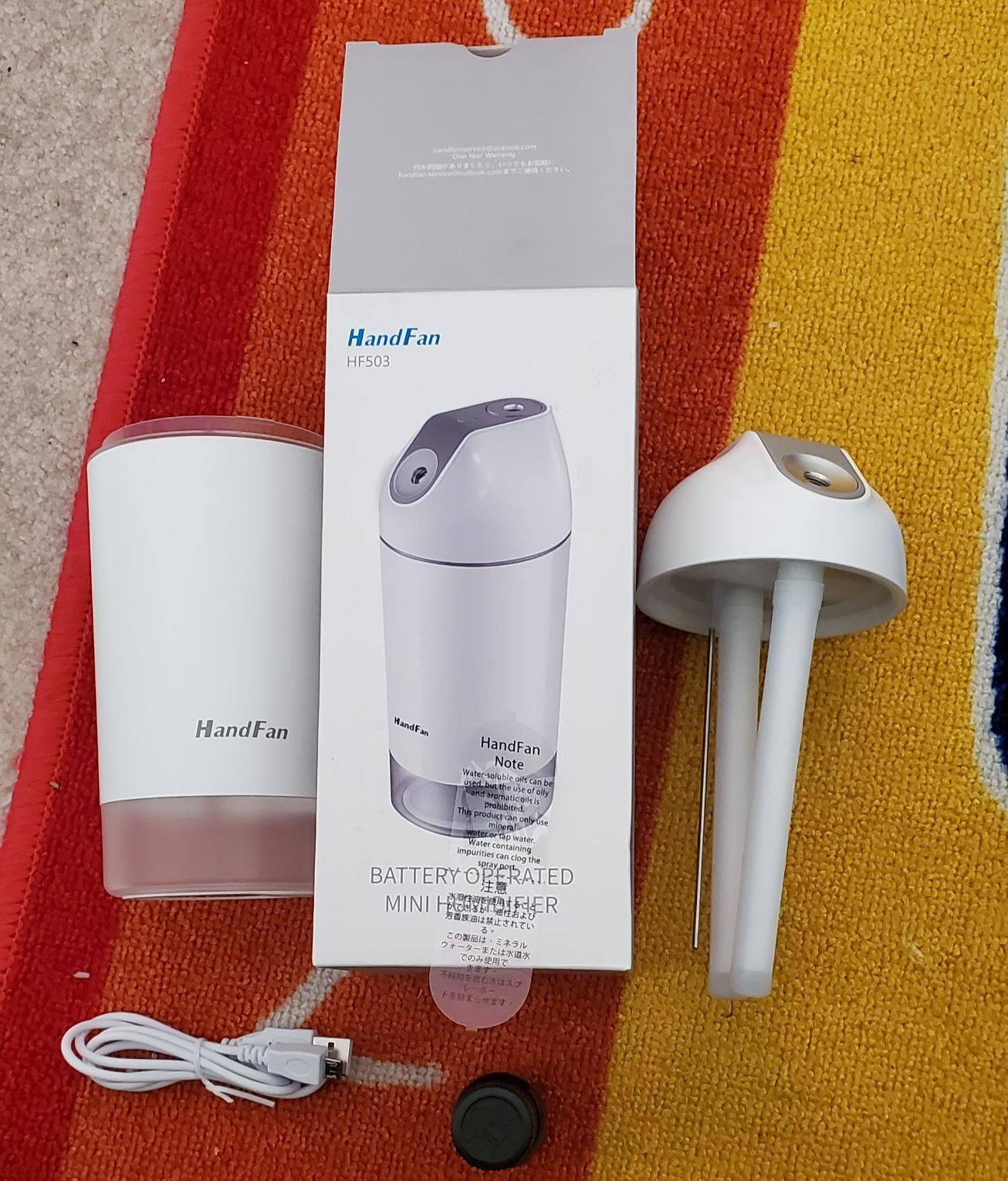 HandFan Small Portable Humidifier, 480ml Dual Mist Personal Ultrasonic Humidifier, Desk Humidifier with Light, Auto Shut-Off, Cool Mist Humidifiers for Bedroom Office Travel Car Plants customer photo 1