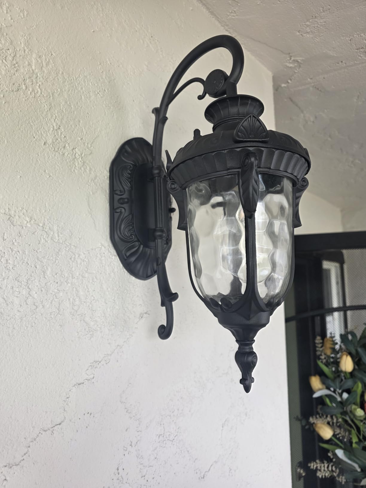 LONEDRUID 16.93” Outdoor Wall Light Fixture Bronze Exterior Wall Lantern customer photo 1