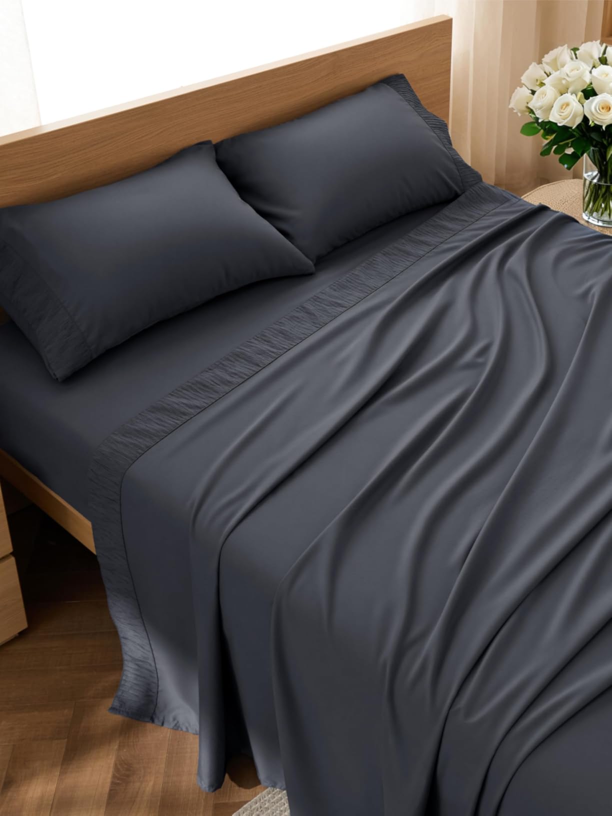 Bedsure Queen Sheet Set - 4 Pieces Soft, Breathable, Cooling Bed Sheets customer photo 2