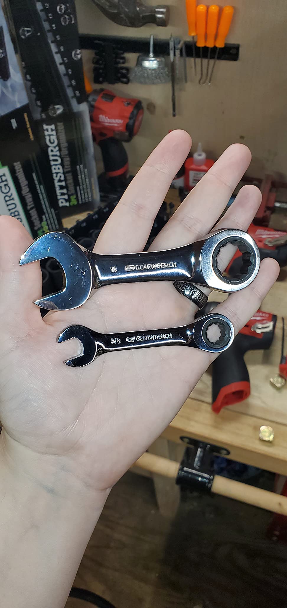GEARWRENCH 14 Pc 72T Stubby Ratcheting SAE/mm Combination Wrench Set|85206 customer photo 1