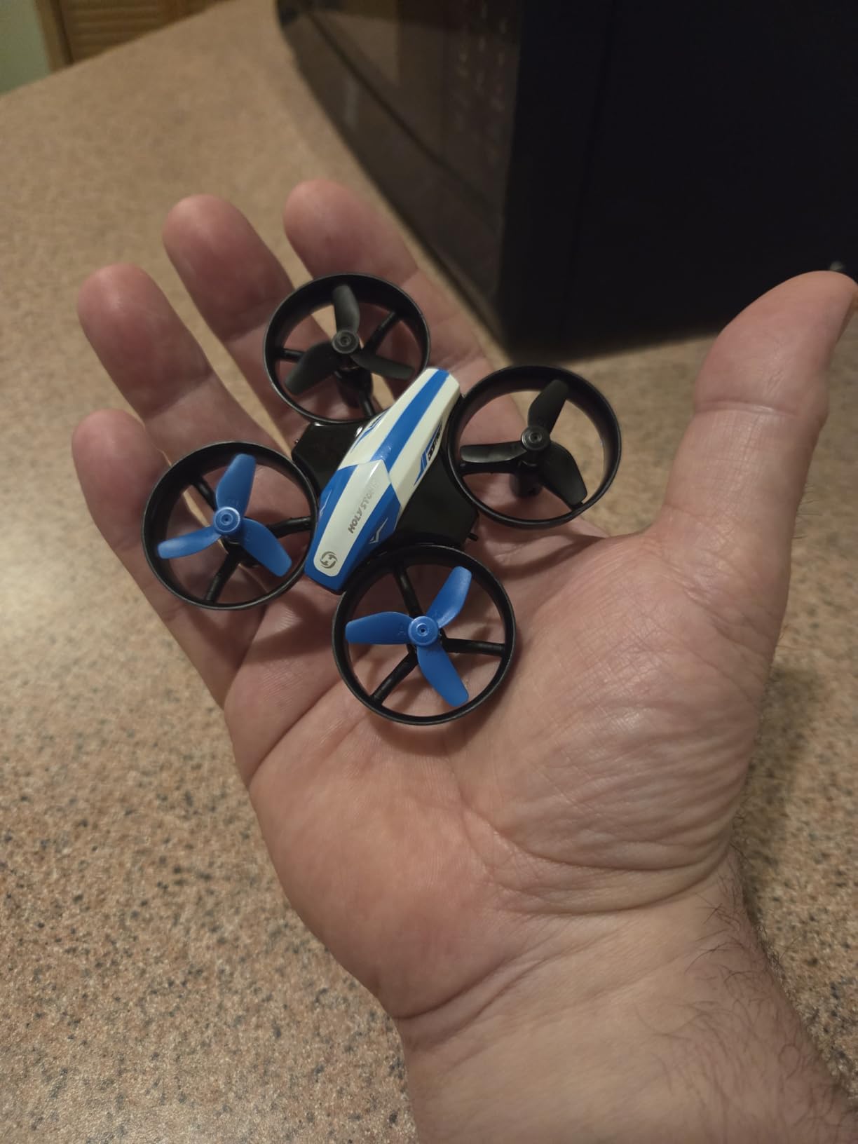 Holy Stone Mini Drone for Kids and Beginners RC Nano Quadcopter Indoor Small Helicopter Plane with Auto Hovering, 3D Flips, Headless Mode and 3 Batteries, Great Gift Toy for Boys and Girls, HS210 Blue customer photo 2