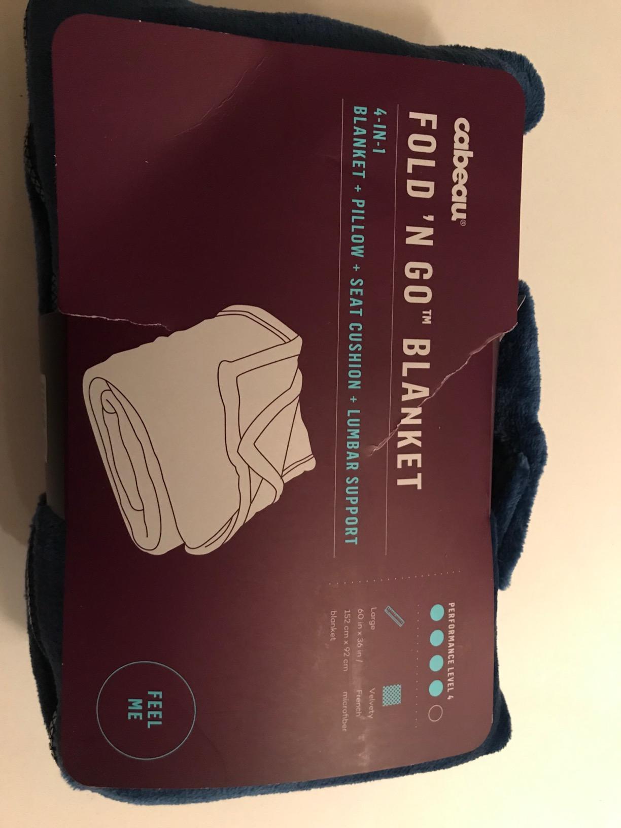 Cabeau Fold ‘n Go Travel and Throw Blanket Plus Compact Case - for Home and Travel - Doubles as Lumbar Pillow and Neck Support Pillow - French Microfiber Comfort - Charcoal customer photo 1