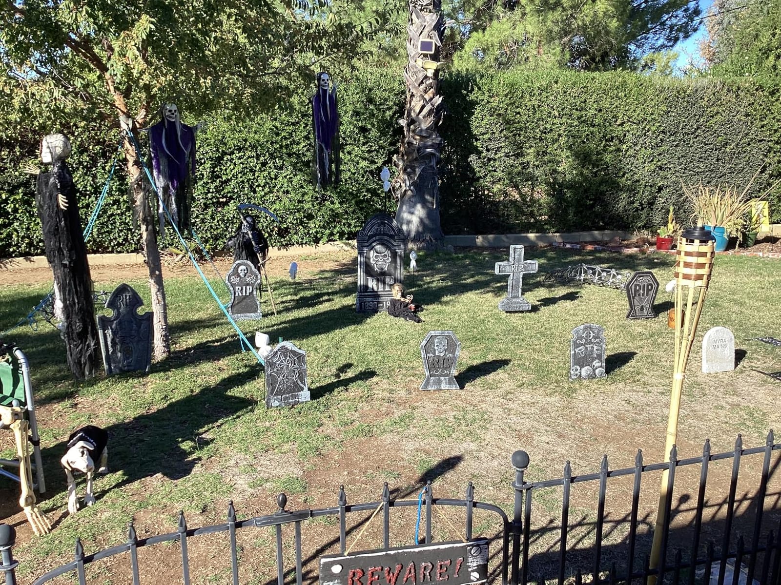 JOYIN 3 Pack Hanging Halloween Skeleton Ghosts Decorations, Grim Reapers for Best Halloween Outdoor Decorations customer photo 2