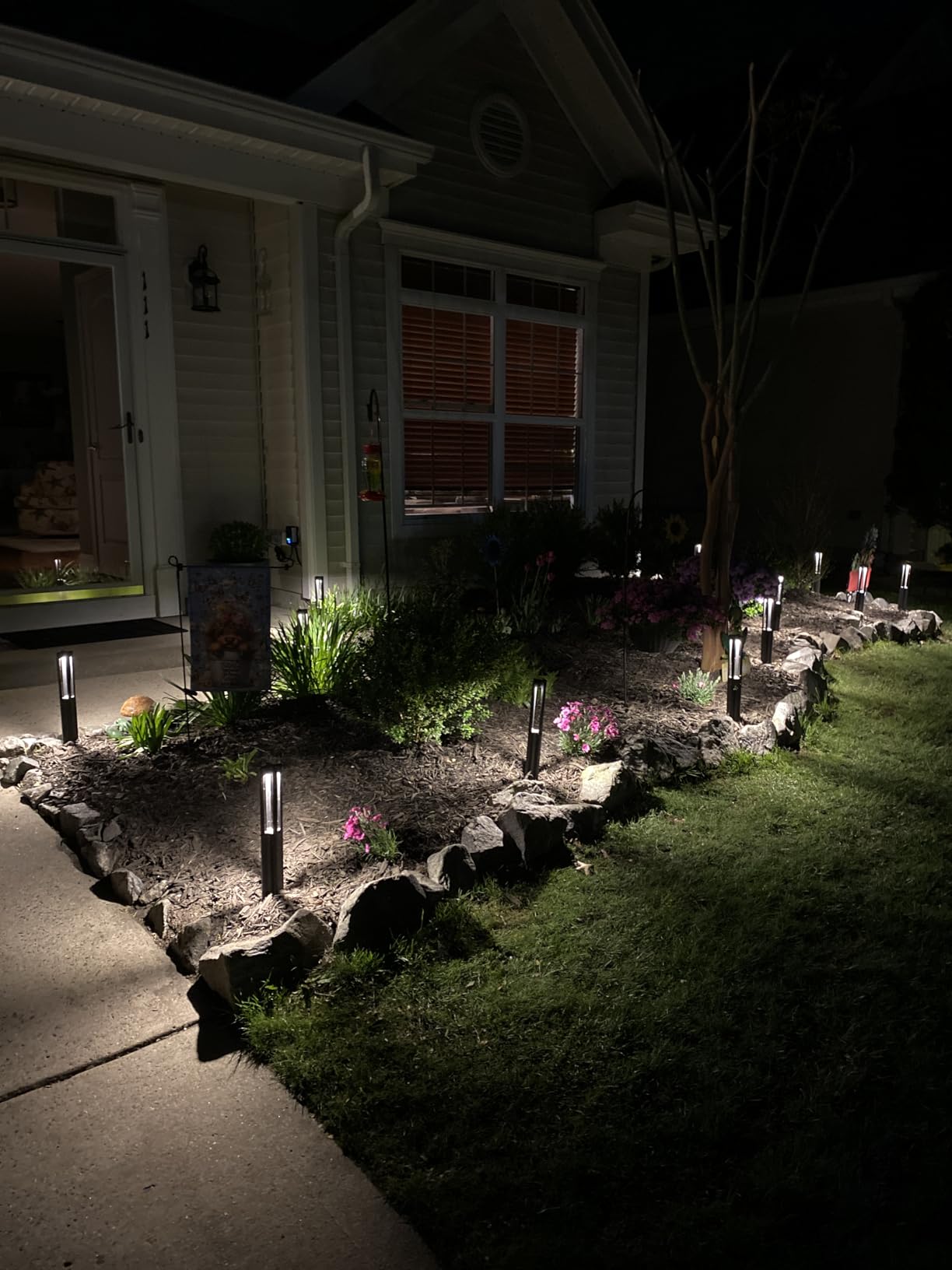 LEONLITE 12-Pack 3W LED Low Voltage Path Lights Aluminum 3000K Black customer photo 1