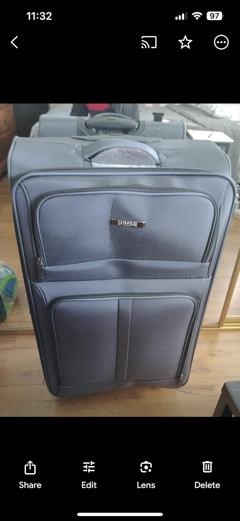 U.S. Traveler Anzio Softside Expandable Luggage with Spinner Wheels, Navy, 30-Inch Large customer photo 1