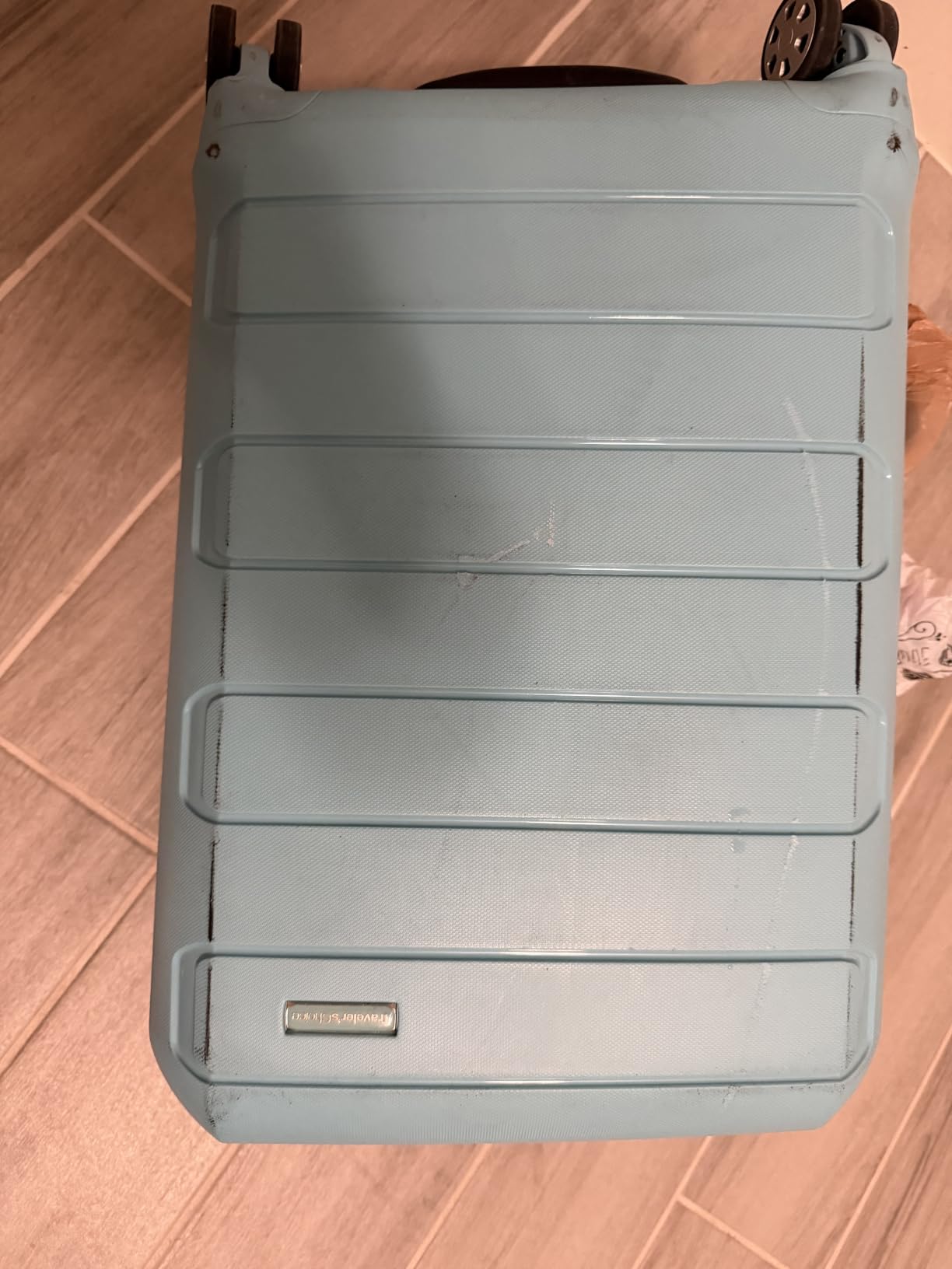 Traveler's Choice Pagosa Hardshell Expandable Luggage with Spinner Wheels, Baby Blue, 26-Inch Medium customer photo 2