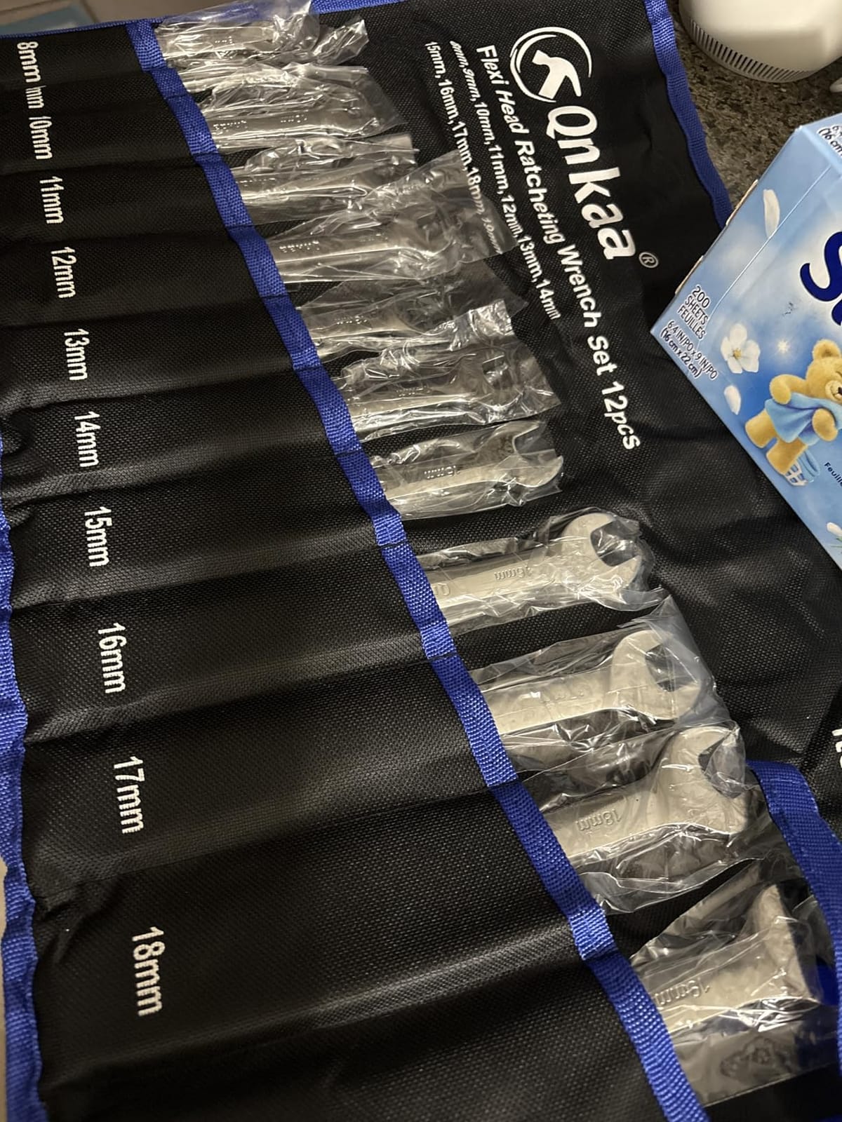 Qnkaa Flexible Ratchet Wrench Set 12pcs 8-19mm Spanner Gear Ring Ratcheting Combination Flexi Wrench Kit Metric Flex Head customer photo 2