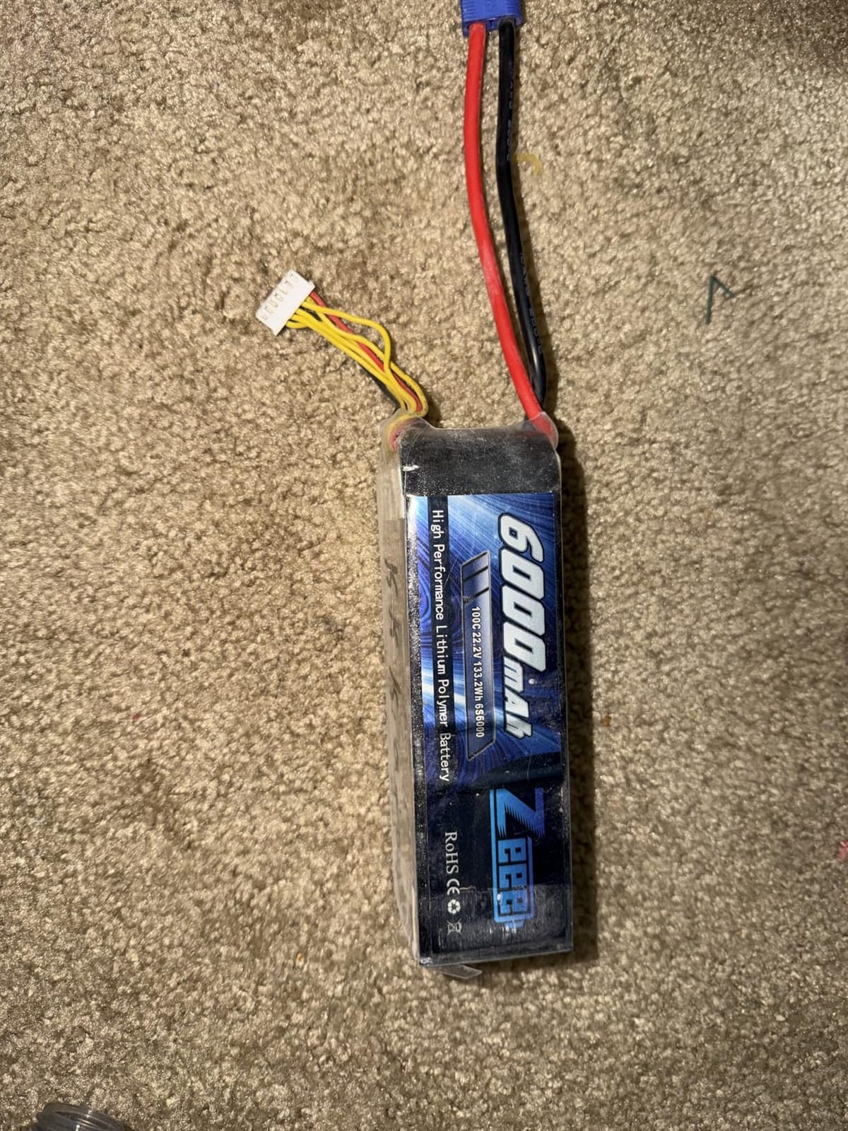 Zeee 6S Lipo Battery 6000mAh 22.2V 100C with EC5 Connector (2 Packs) customer photo 1