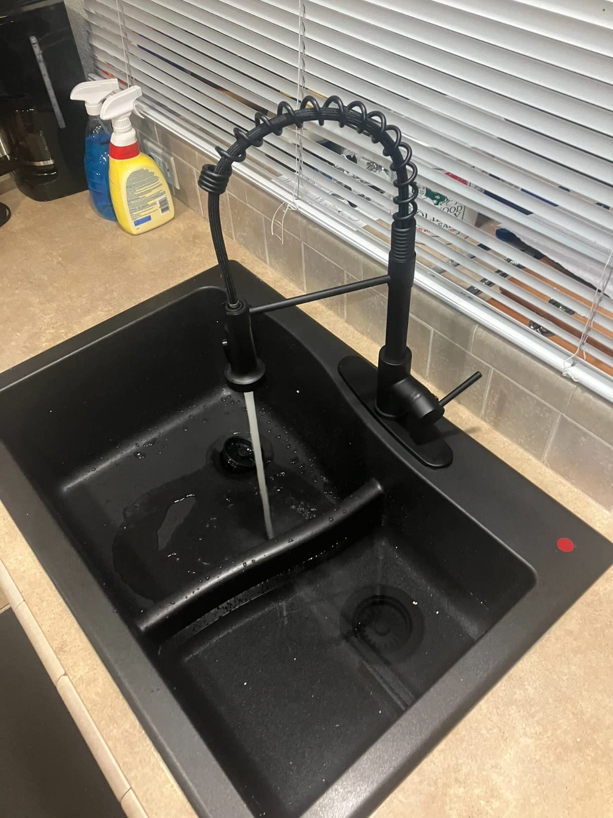 Arofa Kitchen Faucet with Pull Down Sprayer, Single Handle, Brushed Nickel customer photo 2