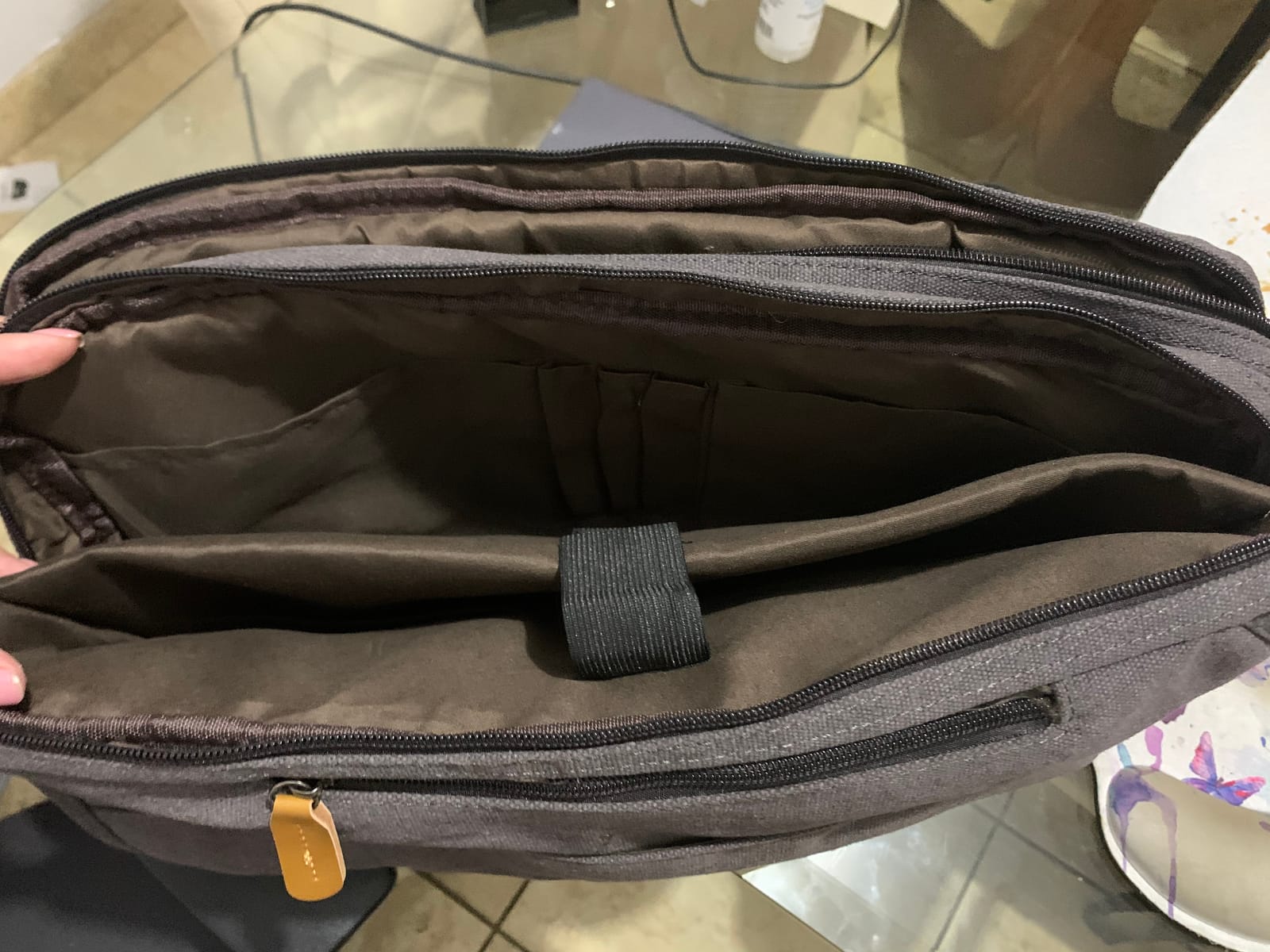 ESTARER Laptop Computer Bag for Men 3 In 1, 17-17.3 Inch Laptop Messenger Bag for Business/Work/Travel, Convertible Backpack Briefcase Water resistant Canvas Laptop Backpack (Grey) customer photo 1