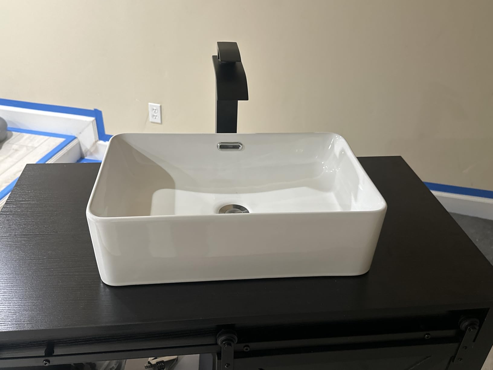 Airuida Vessel Sink Faucet,Black Tall Waterfall Faucet No Drain customer photo 1