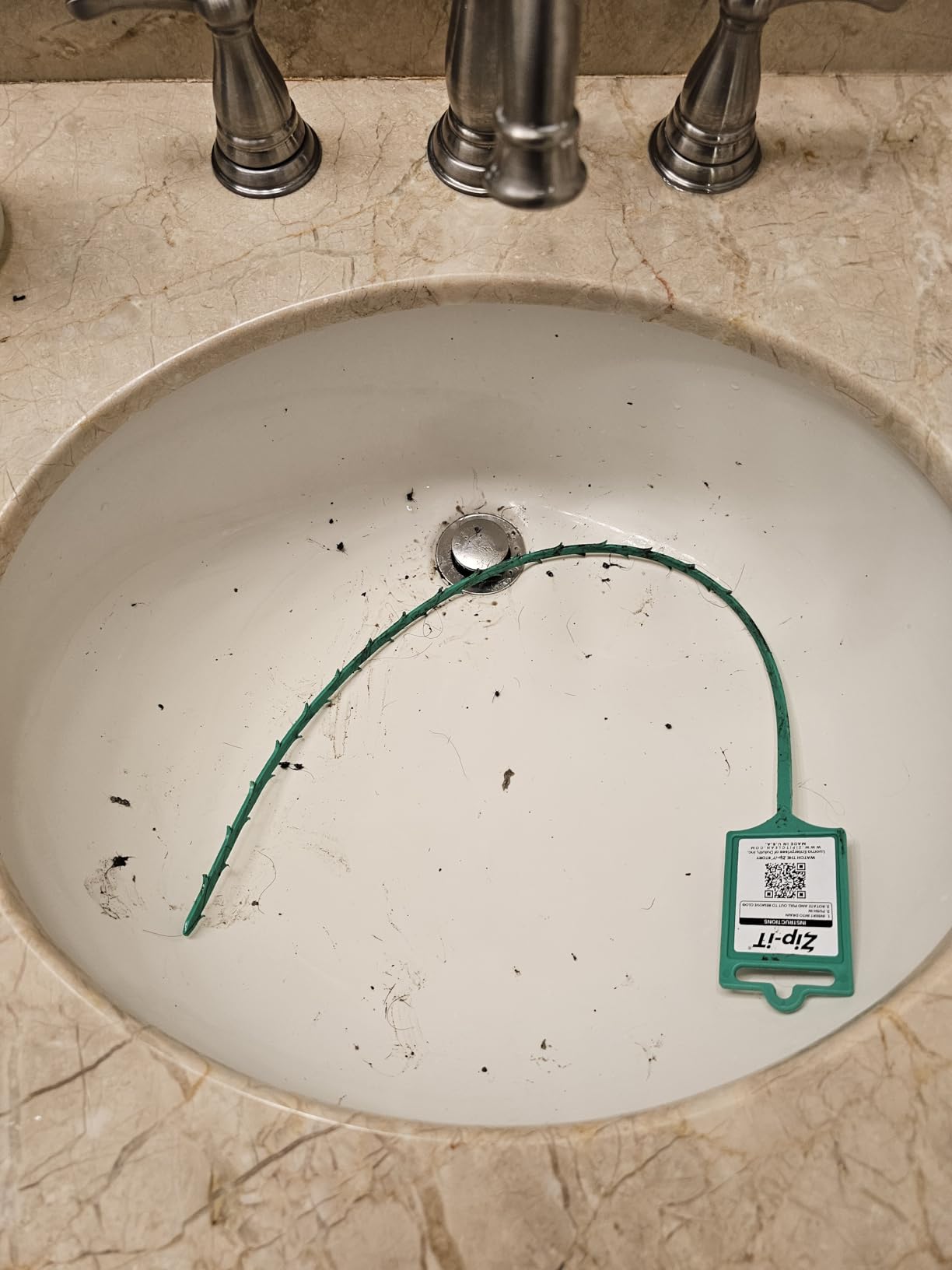 The original Zip-It Hair Clog Remover 25-inch Overall Length Drain Snake Cleaner (3-Pack), Unclog Your Sink, Shower, & Tub Drain In Seconds – Non-toxic, Made in the USA customer photo 2