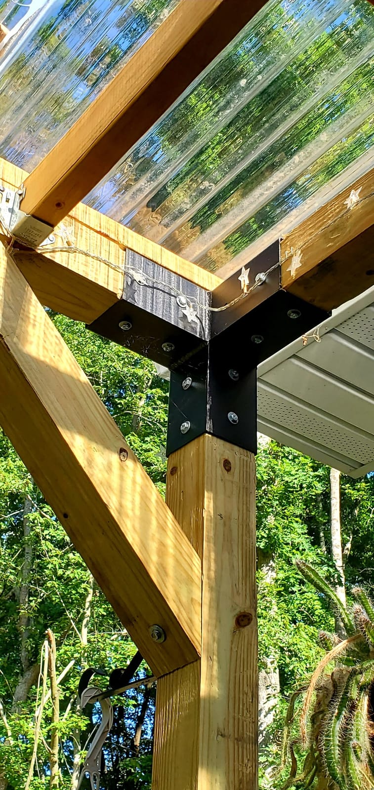 Pergola Kit | Easy, Modular, Modern Pergola Hardware Kit | DIY Elevated Wood Stand Kit with Powder Coated Steel Brackets | Includes 4 Bracket Shoulders 4 Boots 2” Bolts for 4x4 Lumber customer photo 2