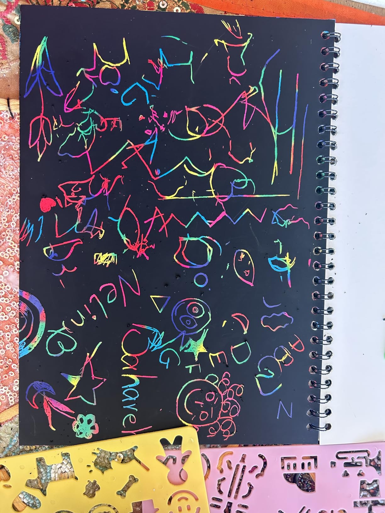 ZMLM Scratch Paper Art-Crafts Gift: 2 Pack Rainbow Notebooks Supplies Toys customer photo 1